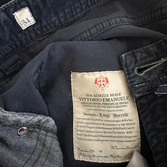 Luigi Borrelli Slim-Fit Navy Corduroy Cotton 5-Pocket Pants - Picture 9 of 12